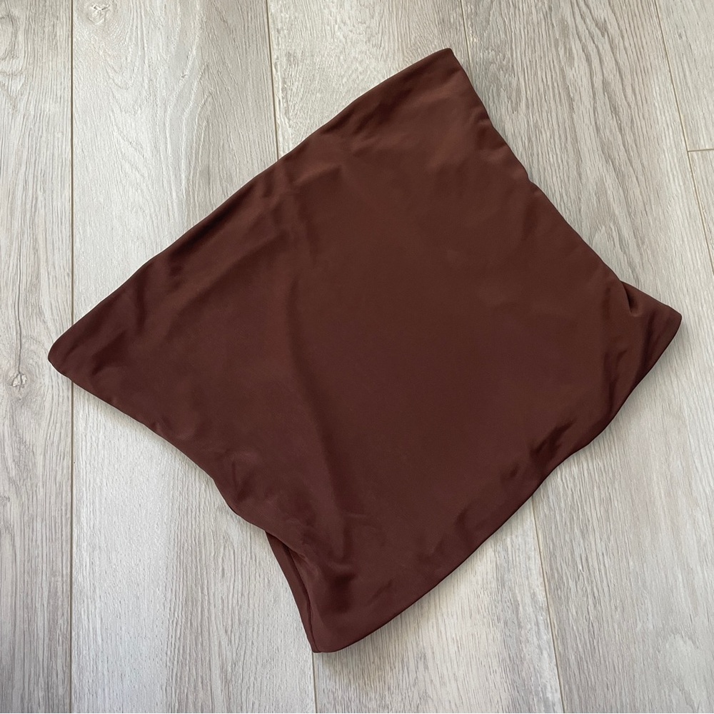 Mistress Rocks Top strapless tube crop womens Brown (small) going out basic